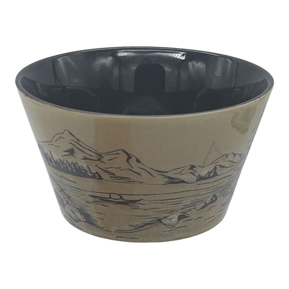 Pfaltzgraff Brown Glazed Set Wildlife Adventure Salad Plate Lake Adventure Bowl - Picture 7 of 13